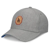 Casquette ajustable en forme de A avec patch en liège et éléments signature des Los Angeles Dodgers Fanatics pour homme, gris