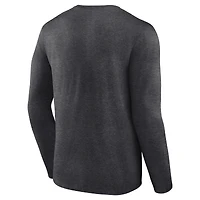 T-shirt à manches longues Fanatics Heather Charcoal Los Angeles Dodgers Champions de la Série mondiale 2024 pour hommes
