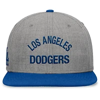 Casquette Snapbuckle à bord plat Fanatics pour hommes gris chiné/royal Los Angeles Dodgers Elements