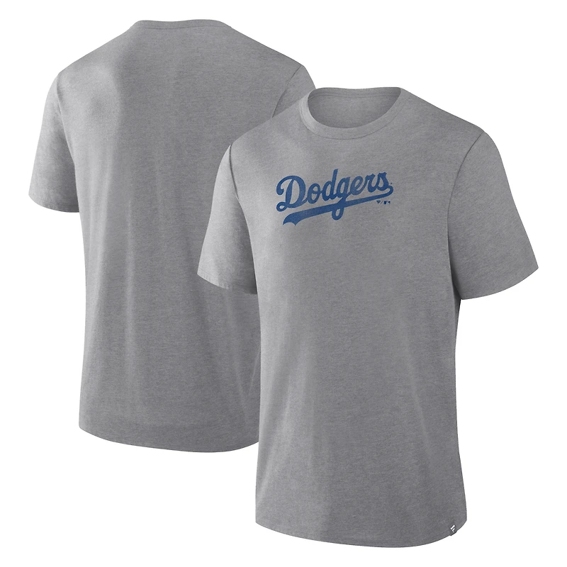 T-shirt homme Fanatics Heather Gray Los Angeles Dodgers Play Tribute Tri-Blend