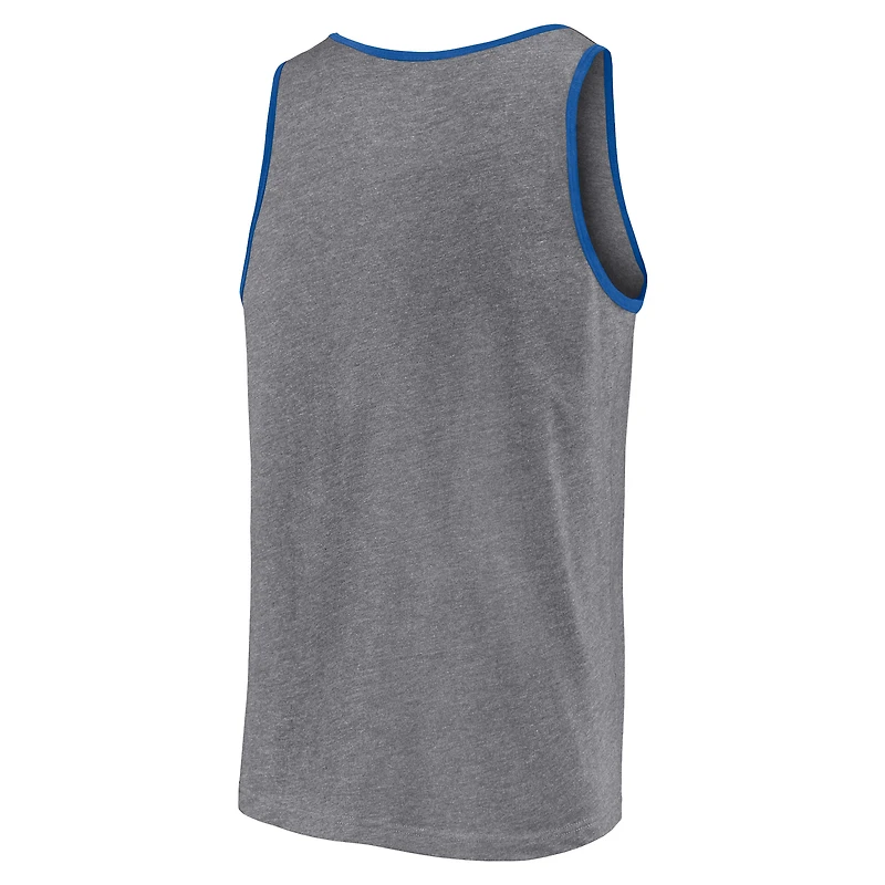 Men's Fanatics  Heather Gray Los Angeles Dodgers Primary Tank Top