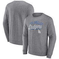 Men's Fanatics Heather Gray Los Angeles Dodgers Simplicity Pullover Sweatshirt