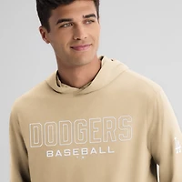 Men's Fanatics Khaki Los Angeles Dodgers Clutch Long Sleeve Hooded T-Shirt