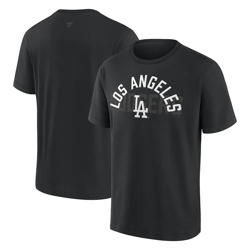 Men's Fanatics  Los Angeles Dodgers Black Out Heavyweight T-Shirt