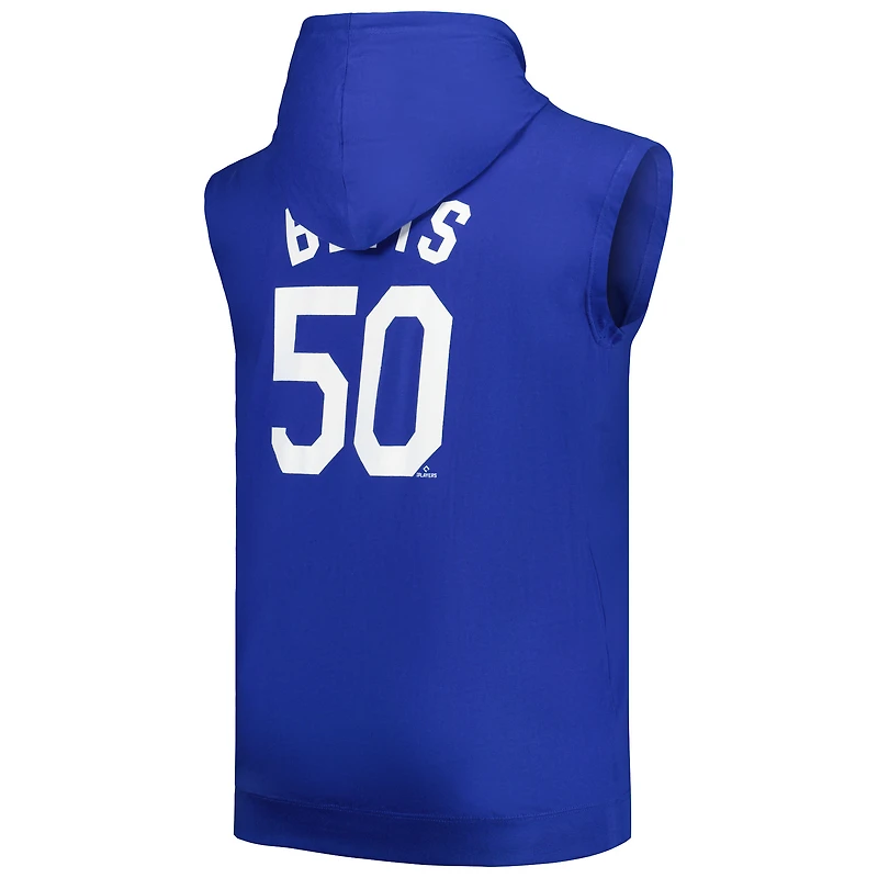 Sweat à capuche avec nom et numéro des Fanatics Mookie Betts Royal Los Angeles Dodgers pour hommes