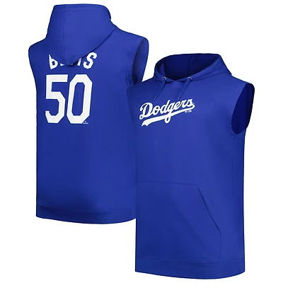 Sweat à capuche avec nom et numéro des Fanatics Mookie Betts Royal Los Angeles Dodgers pour hommes