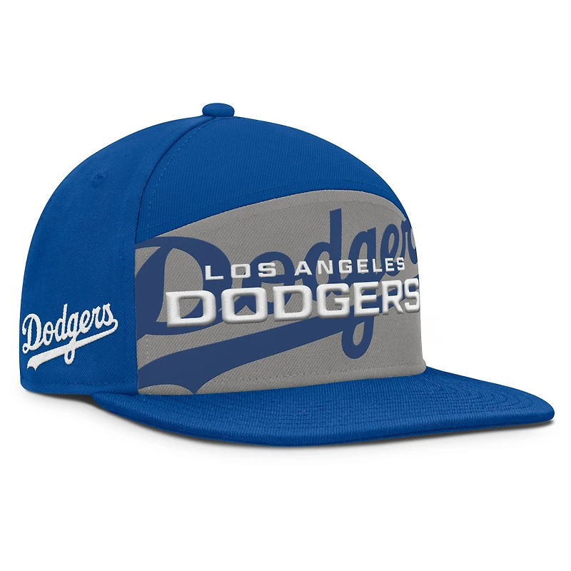 Casquette Snapback Fanatics Royal/Gris Los Angeles Dodgers Clubhouse Splitter pour homme