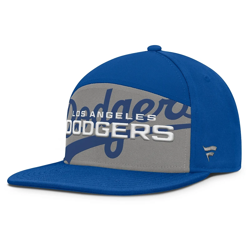 Casquette Snapback Fanatics Royal/Gris Los Angeles Dodgers Clubhouse Splitter pour homme