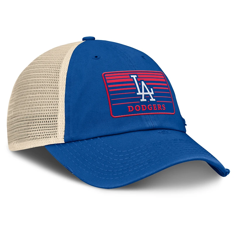 Casquette ajustable en maille Eastbound pour homme Fanatics Royal/Natural Los Angeles Dodgers Cooperstown Collection