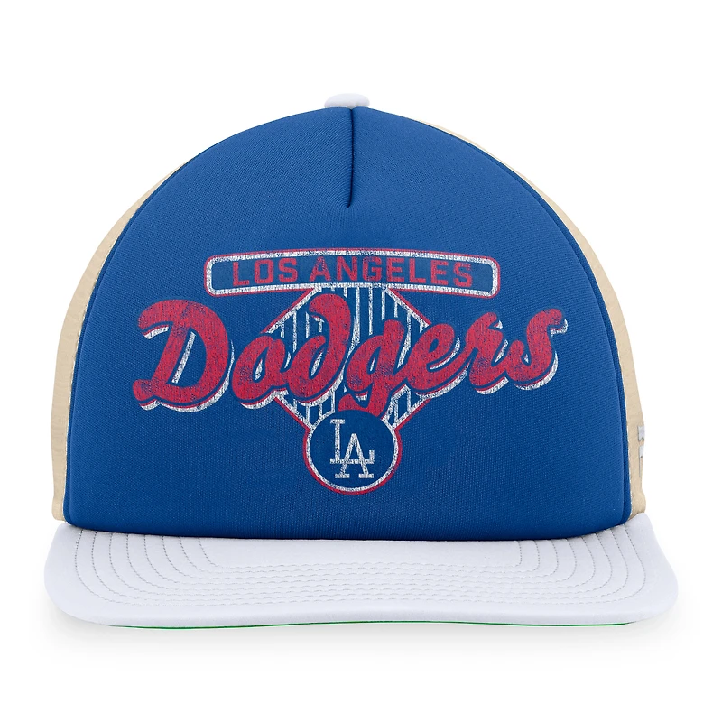 Casquette Snapback de camionneur en mousse Talley de la collection Cooperstown des Dodgers de Los Angeles Fanatics Royal/Blanc pour hommes