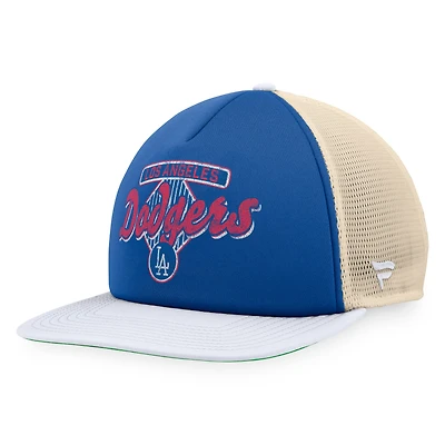 Casquette Snapback de camionneur en mousse Talley de la collection Cooperstown des Dodgers de Los Angeles Fanatics Royal/Blanc pour hommes