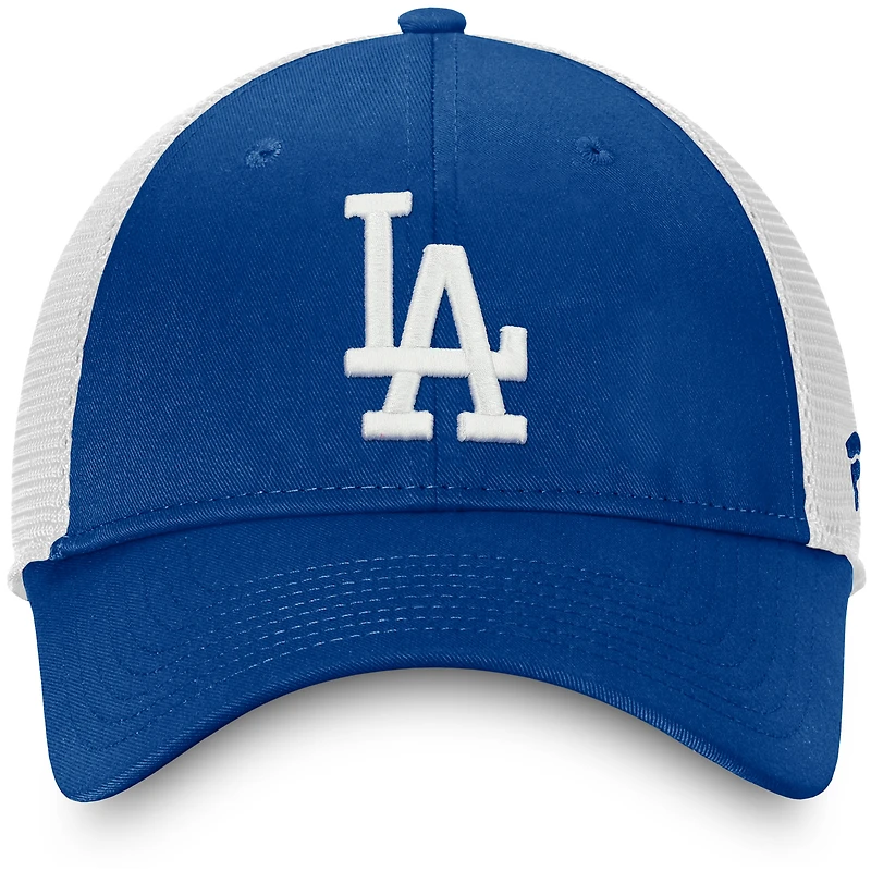 Casquette de camionneur structurée Fanatics Royal/Blanc Los Angeles Dodgers Core Snapback pour hommes