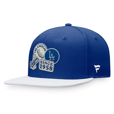 Casquette ajustée Fanatics Royal/Blanc Los Angeles Dodgers Heritage Patch pour hommes