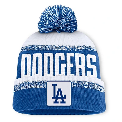 Bonnet en tricot à revers et pompon No-Doubter des Los Angeles Dodgers, bleu royal/blanc, Fanatics pour homme
