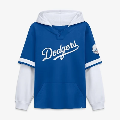 Men's Fanatics Royal/White Los Angeles Dodgers Oversized Fire Speed Layered Hoodie