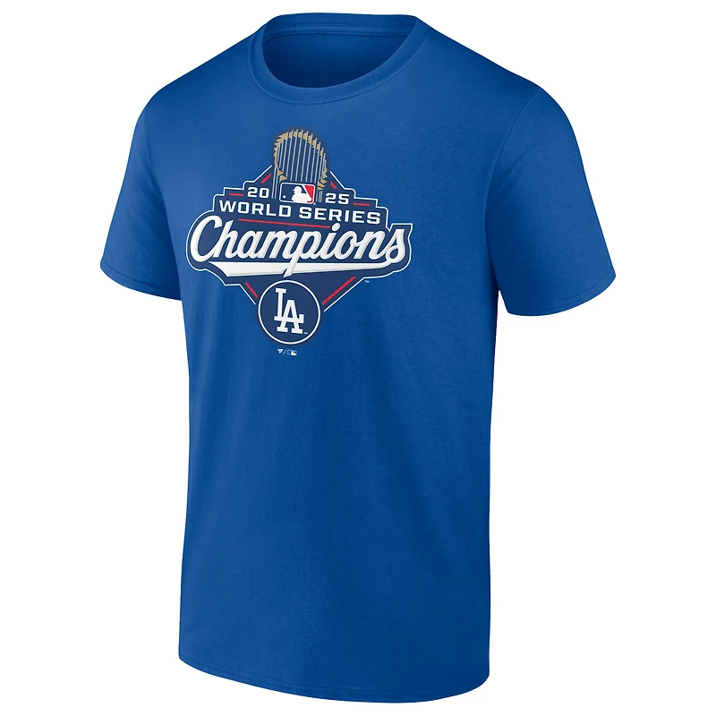 T-shirt Fanatics Royal Los Angeles Dodgers pour homme avec logo officiel des champions de la Série mondiale 2025