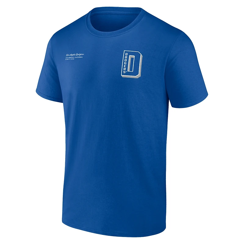 T-shirt Fanatics Royal Los Angeles Dodgers Split Zone pour hommes
