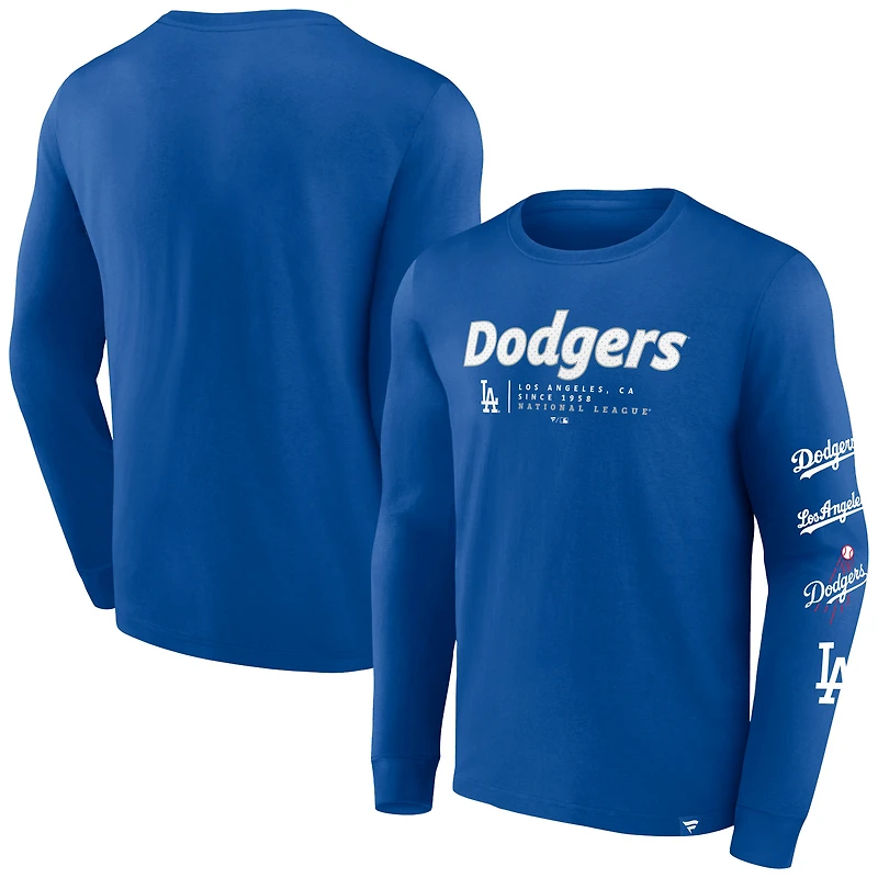 T-shirt à manches longues Fanatics Royal Los Angeles Dodgers Strike the Goal pour hommes