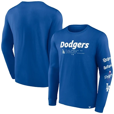 T-shirt à manches longues Fanatics Royal Los Angeles Dodgers Strike the Goal pour hommes