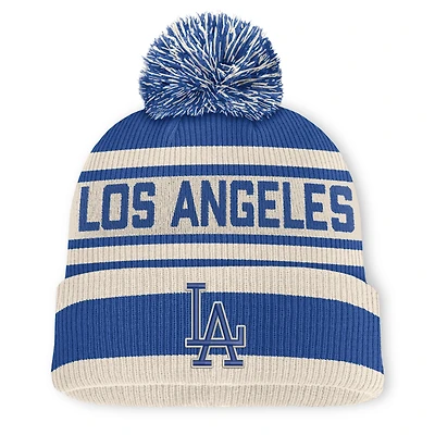 Men's Fanatics Royal Los Angeles Dodgers Tape Measure Cuffed Knit Hat with Pom