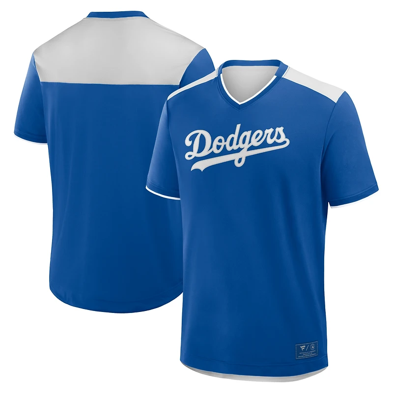 T-shirt col V Fanatics Royal Los Angeles Dodgers Walk Off pour homme