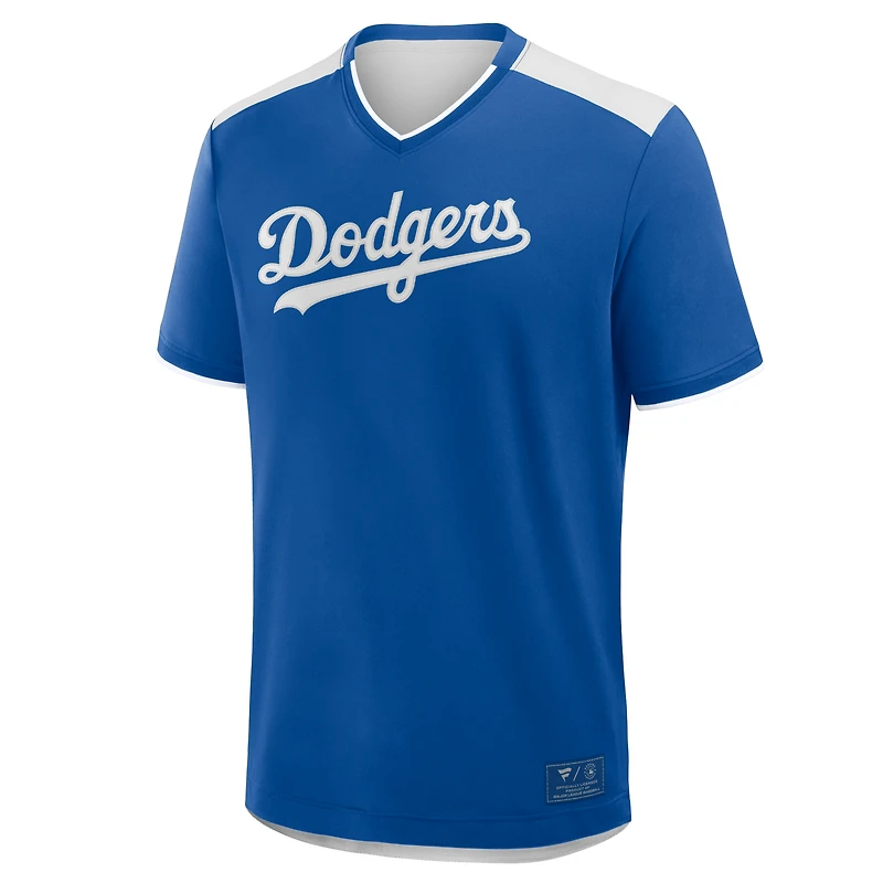 T-shirt col V Fanatics Royal Los Angeles Dodgers Walk Off pour homme