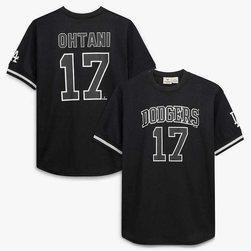 Men's Fanatics Shohei Ohtani Black/White Los Angeles Dodgers Big & Tall Heavyweight Mesh Jersey