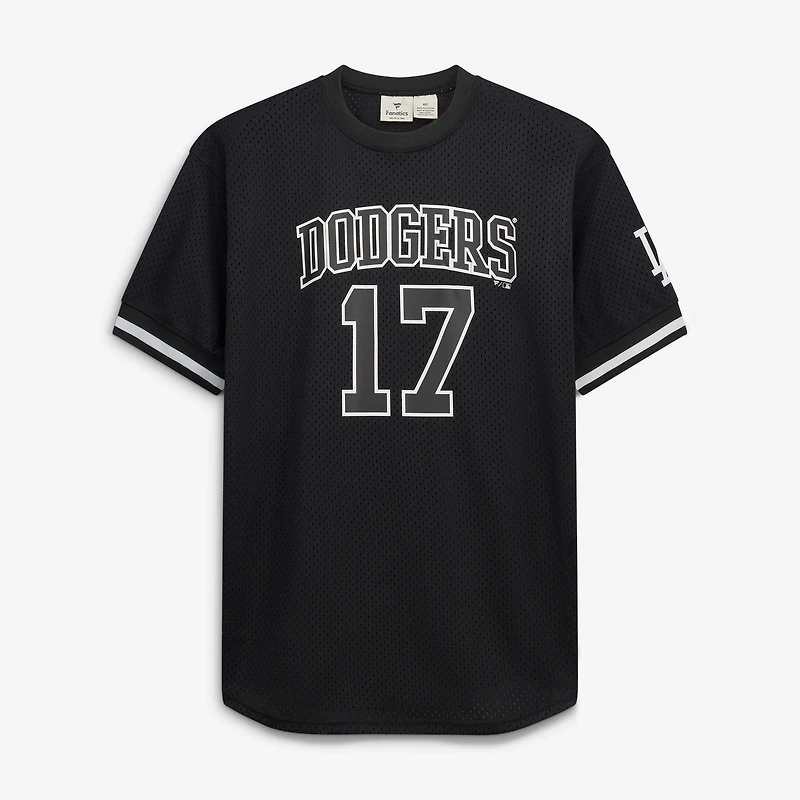 Maillot de baseball en maille épaisse Shohei Ohtani noir et blanc des Los Angeles Dodgers (grandes tailles) pour homme (Fanatics).