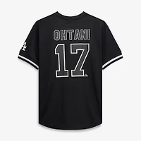 Men's Fanatics Shohei Ohtani Black/White Los Angeles Dodgers Big & Tall Heavyweight Mesh Jersey