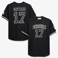 Men's Fanatics Shohei Ohtani Black/White Los Angeles Dodgers Big & Tall Heavyweight Mesh Jersey