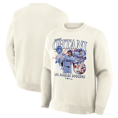 Sweat-shirt Fanatics Shohei Ohtani crème Los Angeles Dodgers Montage Legacy pour homme