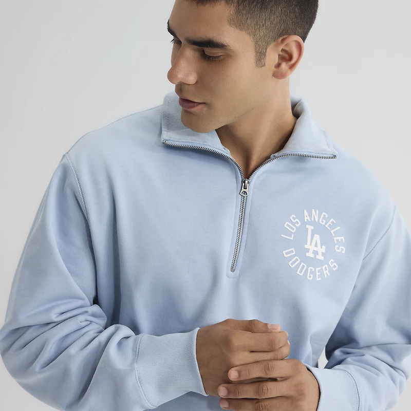Men's Fanatics Sky Blue Los Angeles Dodgers Iconic Terry Quarter-Zip Sweatshirt