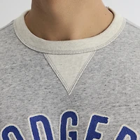 Men's Fanatics Steel Heather Los Angeles Dodgers Iconic Terry Short Sleeve Sweatshirt