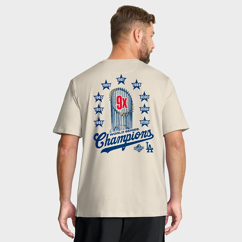 Men's Fanatics  Tan Los Angeles Dodgers Local 9x Champs T-Shirt