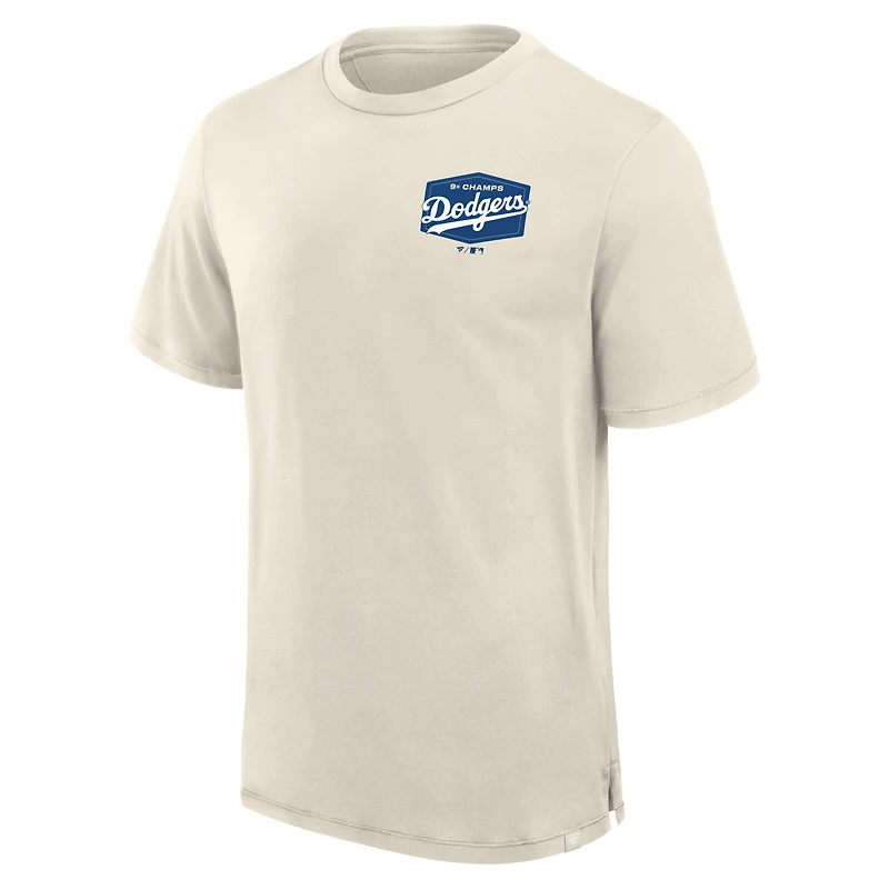 Men's Fanatics  Tan Los Angeles Dodgers Local 9x Champs T-Shirt