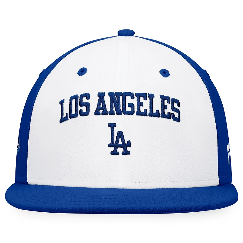 Men's Fanatics White/Royal Los Angeles Dodgers Iconic Color Blocked Fitted Hat