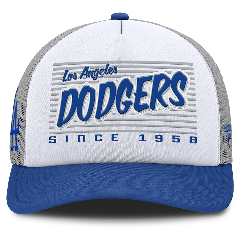 Casquette snapback Fanatics blanche/bleu roi Los Angeles Dodgers On Deck A-Frame pour homme