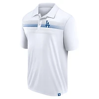 Polo blanc Interlock Fanatics pour hommes des Dodgers de Los Angeles Victory For Us