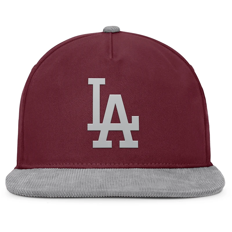 Casquette snapback du front office des Los Angeles Dodgers Fanatics Wine pour hommes
