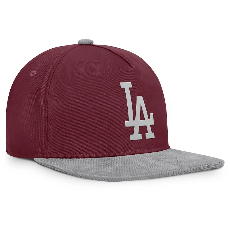 Casquette snapback du front office des Los Angeles Dodgers Fanatics Wine pour hommes