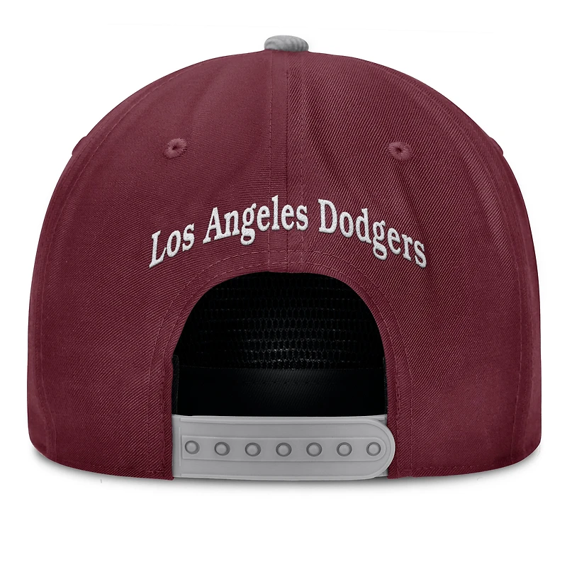 Casquette snapback du front office des Los Angeles Dodgers Fanatics Wine pour hommes