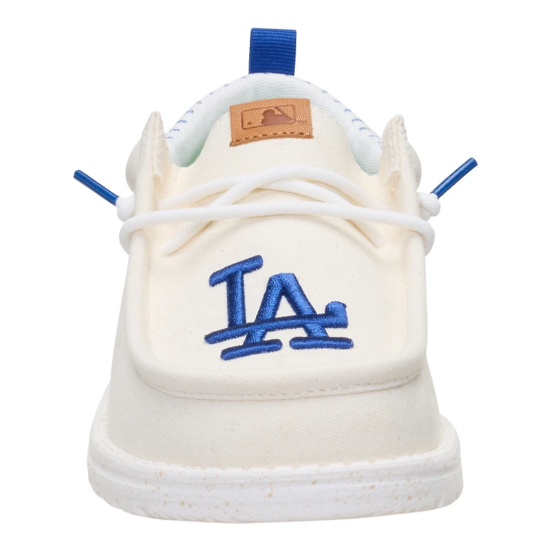 Chaussures décontractées à enfiler Hey Dude blanches Los Angeles Dodgers Wally pour hommes