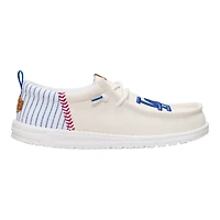 Chaussures décontractées à enfiler Hey Dude blanches Los Angeles Dodgers Wally pour hommes