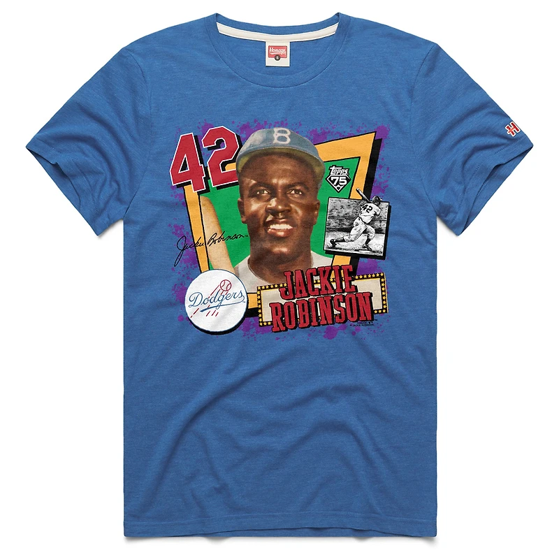 Men's Homage Jackie Robinson Royal Los Angeles Dodgers Topps 75 Remix Graphic T-Shirt