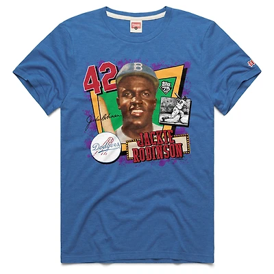 Men's Homage Jackie Robinson Royal Los Angeles Dodgers Topps 75 Remix Graphic T-Shirt