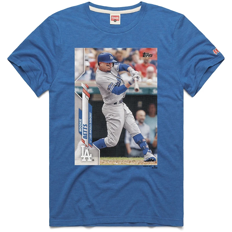 Men's Homage Mookie Betts Royal Los Angeles Dodgers 2020 Topps Baseball Card Player T-Shirt