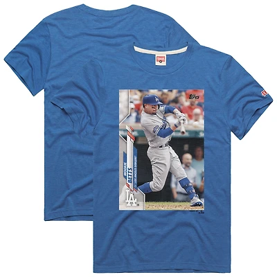 Men's Homage Mookie Betts Royal Los Angeles Dodgers Topps Baseball Card Tri-Blend T-Shirt