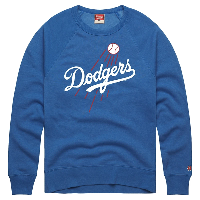 Sweat-shirt raglan tri-blend pour homme Homage Royal Los Angeles Dodgers Cooperstown Collection