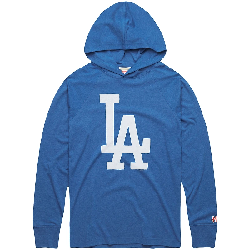 Sweat à capuche léger trois bandes raglan pour homme Homage Royal Los Angeles Dodgers