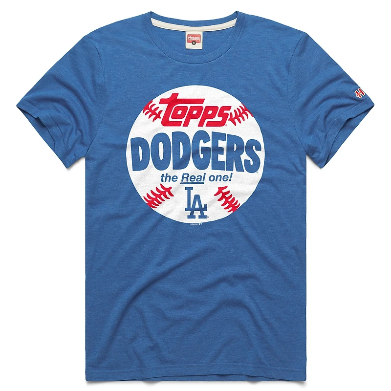 Men's Homage Royal Los Angeles Dodgers MLB x Topps Baseball The Real One Tri-Blend T-Shirt